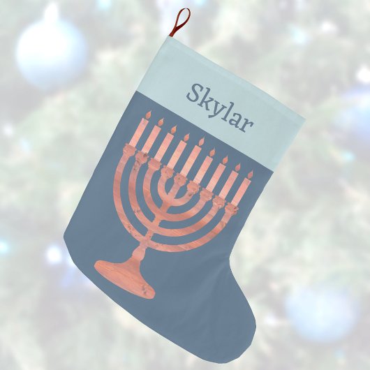 Hanukkah Rustikale Menorah Niedlich Kids Chrismukk Großer Weihnachtsstrumpf