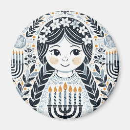 Hanukkah Sameach Brilliant Magnet: Illustrieren Si Magnet