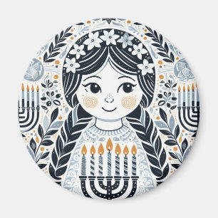 Hanukkah Sameach Brilliant Magnet: Illustrieren Si Magnet