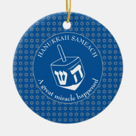 HANUKKAH SAMEACH | Dreidel | Chanukah Keramik Ornament