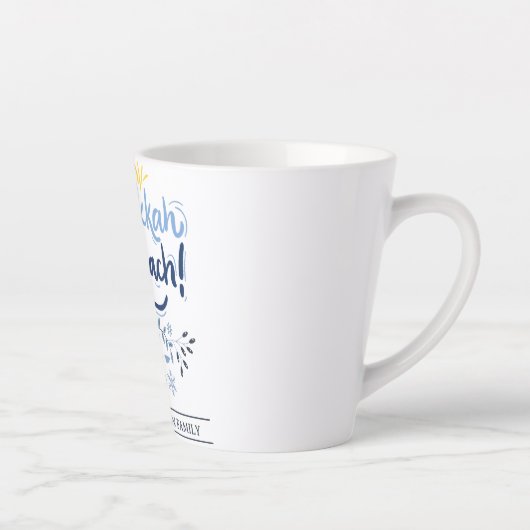 Hanukkah Sameach | Einfache Elegant Hanukkah Famil Milchtasse (Rechts)