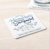 Hanukkah Sameach | Einfache Elegant Hanukkah Famil Rechteckiger Pappuntersetzer (angewinkelt)