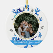 Hanukkah Sameach | Einfaches Hanukkah-Foto Keramik Ornament (Vorne)