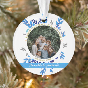 Hanukkah Sameach Einfaches Hanukkah-Foto Ornament