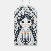 Hanukkah Sameach Elegance Geschenketiketts: Eine T Geschenkanhänger (Vorderseite)