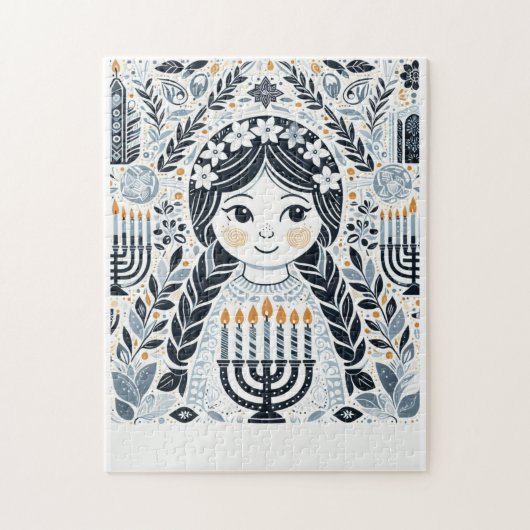 Hanukkah Sameach Glow Puzzle: Piece Together Festi Puzzle (Vertikal)