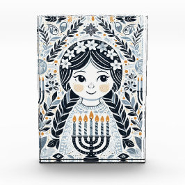 Hanukkah Sameach Radiance Foto Block: Bewahren Sie