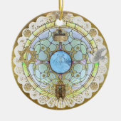 Hanukkah Sanctuary Window Ceramic Ornament (Vorne)