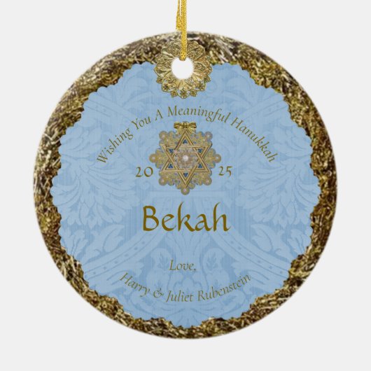 Hanukkah Sanctuary Window Ceramic Ornament (Hinten)