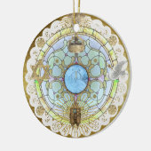 Hanukkah Sanctuary Window Keramik Ornament (Links)