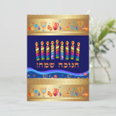 Hanukkah Schöne jüdische Feiertagsgrußkarte Dankeskarte (Stehend Vorderseite)