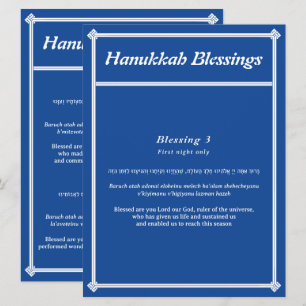 Hanukkah-Segen Englisch Hebräisch Gebetskarte
