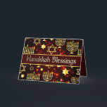 Hanukkah Segnungen Menorah Red & Gold Feiertagskarte<br><div class="desc">*Anpassen mit Ihrem Text.</div>