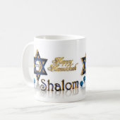 Hanukkah Shalom Tasse (Vorderseite Links)