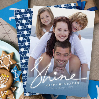 Hanukkah Shine Glow Bright Star von David Foto Feiertagskarte