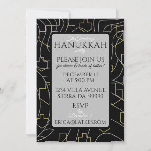 Hanukkah Silver Gold Design Einladung