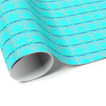 Hanukkah Silver Menorah auf Aqua Blue Geschenkpapier<br><div class="desc">Papier mit silberner Menorah mit blauen Kerzen und gelben Kerzen Flammenmuster auf einem aquablauen Hintergrund. Personalisierbar. Ideal für den jüdischen Urlaub von Hanukkah (Chanukah).</div>