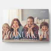 Hanukkah Simple Modern Chic Family Foto Fotoplatte (Vorderseite)