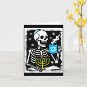 Hanukkah Skeleton Coffee Dreidel Jewish Menorah Ch Karte (Gelbe Blume)