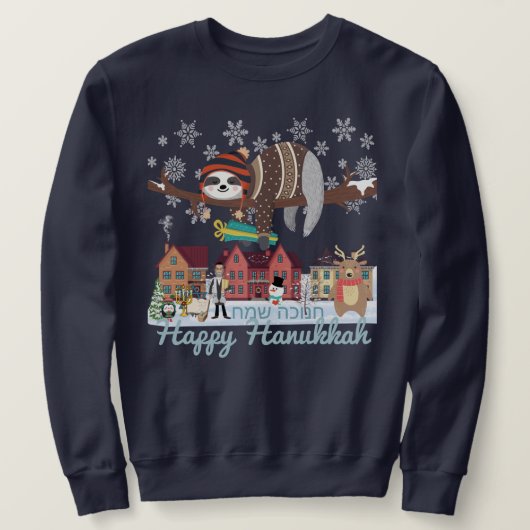 Hanukkah Sloth Sweatshirt (Design vorne)