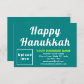 Hanukkah Small Aquamarin Green Flat Card (Vorne/Hinten)