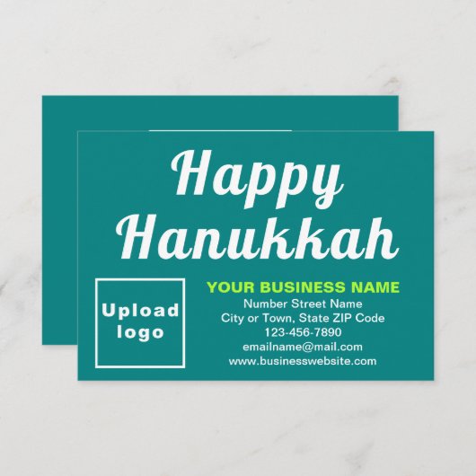 Hanukkah Small Aquamarin Green Flat Card (Vorne/Hinten)
