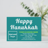 Hanukkah Small Aquamarin Green Flat Card (Stehend Vorderseite)