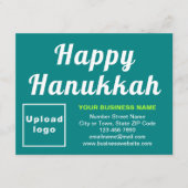 Hanukkah Small Aquamarin Green Flat Feiertagskarte (Vorderseite)