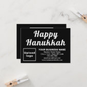 Hanukkah Small Black Flat Grußkarte Karte (Vorderseite/Rückseite Beispiel)