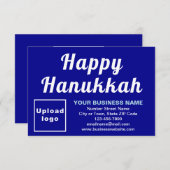 Hanukkah Small Blue Flat Card (Vorne/Hinten)