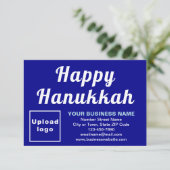 Hanukkah Small Blue Flat Card (Stehend Vorderseite)