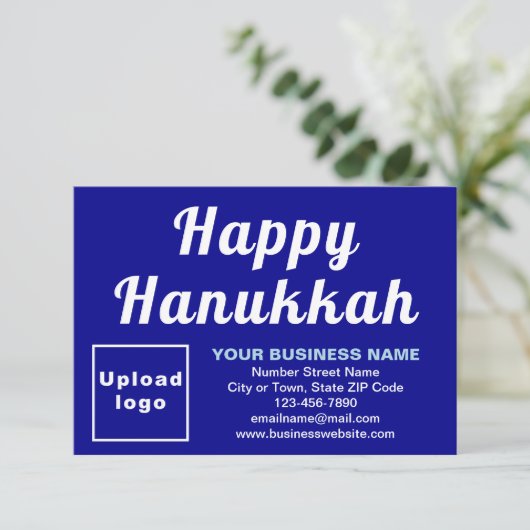 Hanukkah Small Blue Flat Card (Stehend Vorderseite)