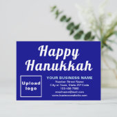 Hanukkah Small Blue Flat Grußkarte Karte (Stehend Vorderseite)