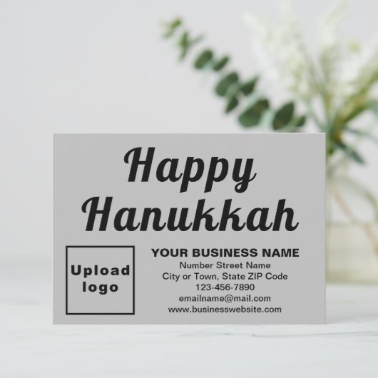 Hanukkah Small Gray Flat Card (Stehend Vorderseite)