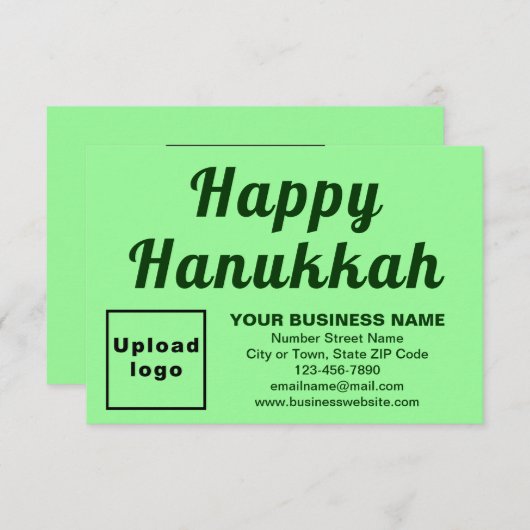 Hanukkah Small Light Green Flat Card (Vorne/Hinten)