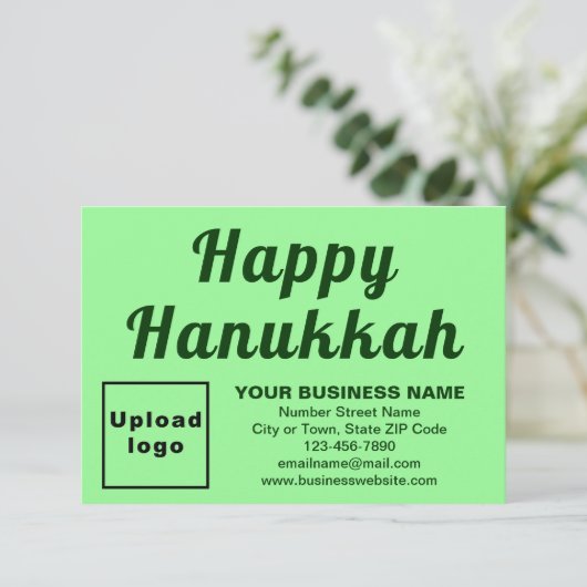 Hanukkah Small Light Green Flat Card (Stehend Vorderseite)