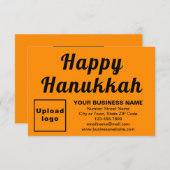 Hanukkah Small Orange Color Flat Card (Vorne/Hinten)