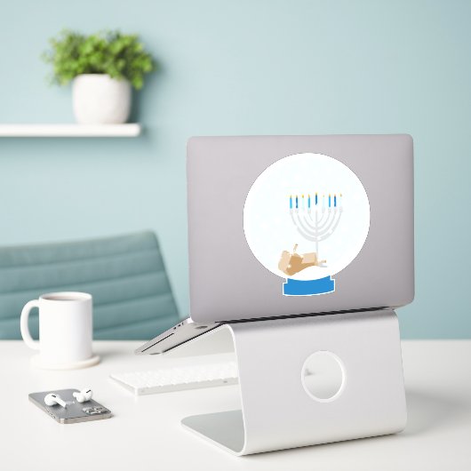 Hanukkah Snow Globe Aufkleber (Laptop auf Schreibtisch)