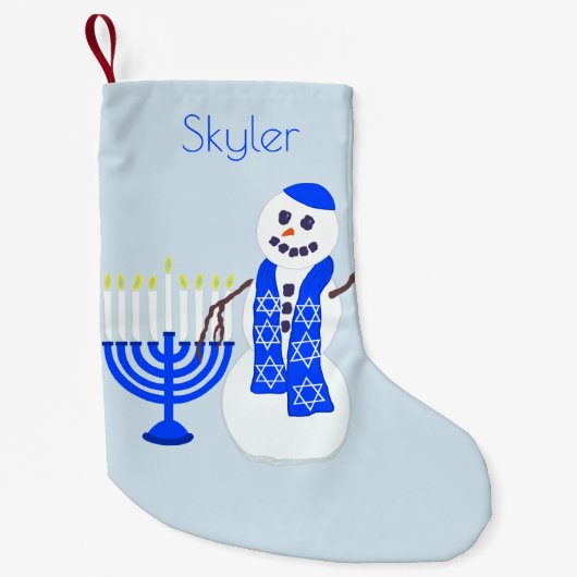 Hanukkah Snowman Chrismukkka für Kinder Fügen Sie Kleiner Weihnachtsstrumpf (Vorderseite)