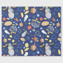 Hanukkah Snowman und Menorah Wrapping Papier