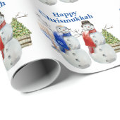 Hanukkah Snowman Weihnachts Chrismukka Geschenkpapier (Rolleneckpunkt)