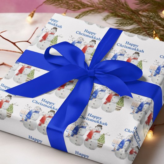 Hanukkah Snowman Weihnachts Chrismukka Geschenkpapier