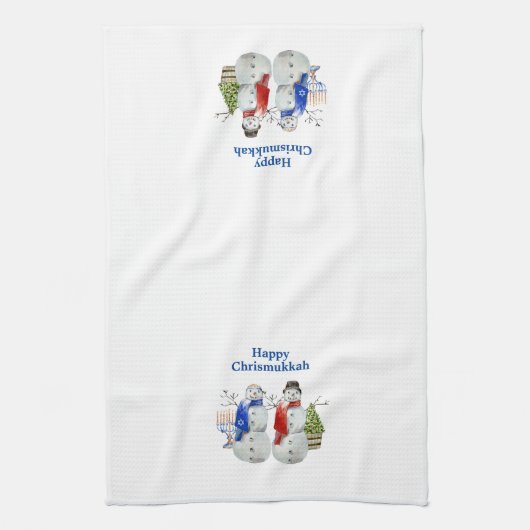 Hanukkah Snowman Weihnachts Chrismukka Geschirrtuch (Vertikal)