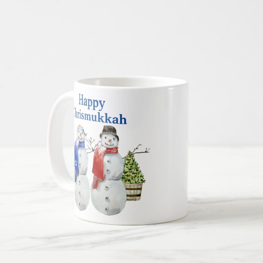 Hanukkah Snowman Weihnachts Chrismukka Kaffeetasse (Vorderseite Links)