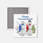 Hanukkah Snowman Weihnachts Chrismukka Magnet (Vorderseite/Rückseite)