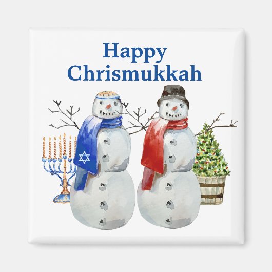 Hanukkah Snowman Weihnachts Chrismukka Magnet (Vorne)