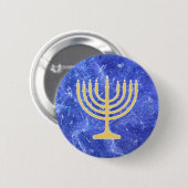 Hanukkah Snowstorm Menorah Button (Vorne & Hinten)