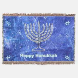 Hanukkah Snowstorm Menorah Decke