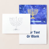 Hanukkah Snowstorm Menorah Folienkarte (Anzeige)