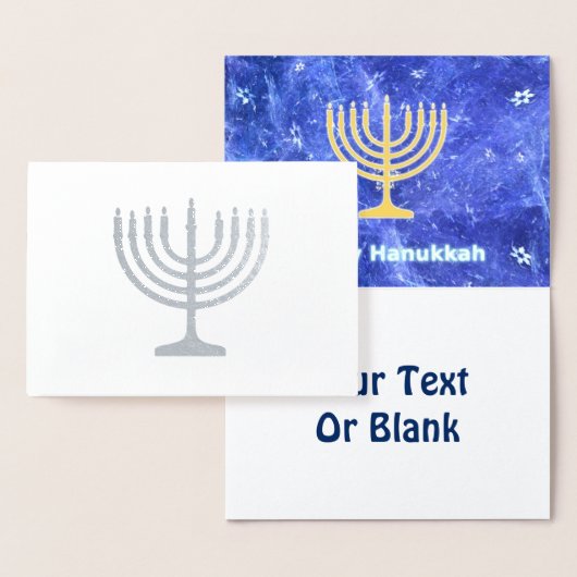 Hanukkah Snowstorm Menorah Folienkarte (Anzeige)